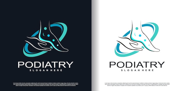 Ícono de logotipo de podología con vector premium de diseño de concepto creativo