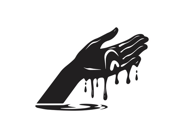 Ícono de mano y grifo de agua Símbolo de lavado de manos Ilustración vectorial