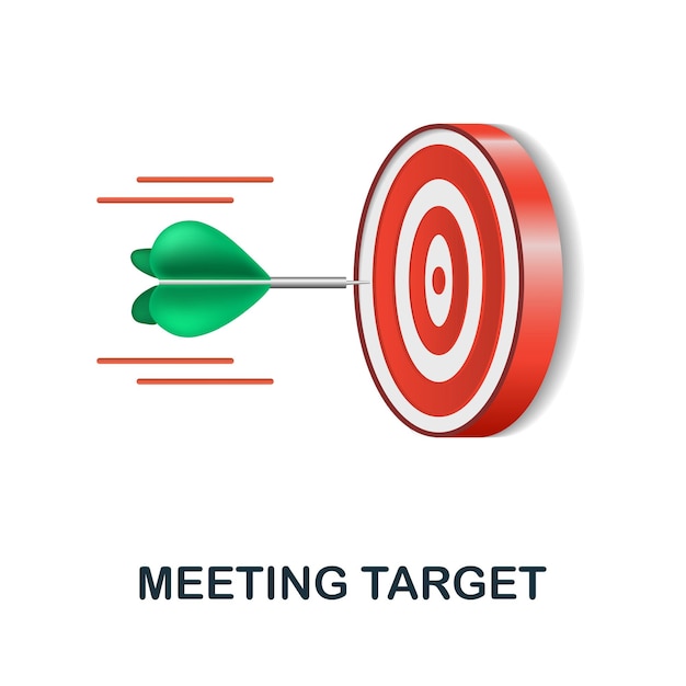 Ícono de Meeting Target 3d ilustración de la colección de discusión Creative Meeting Target 3d icon para infografías de plantillas de diseño web y más