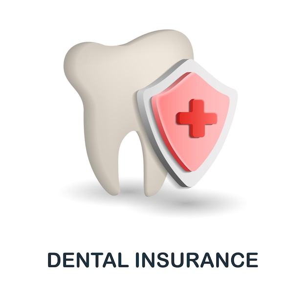 Ícono de seguro dental Ilustración 3d de la colección de seguros Ícono 3d de seguro dental creativo para infografías de plantillas de diseño web y más