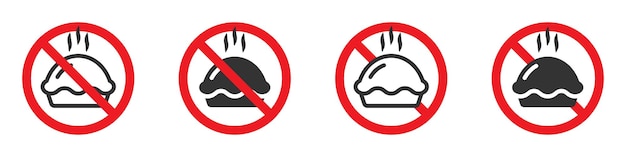 Ícono de la tarta prohibida Ilustración vectorial