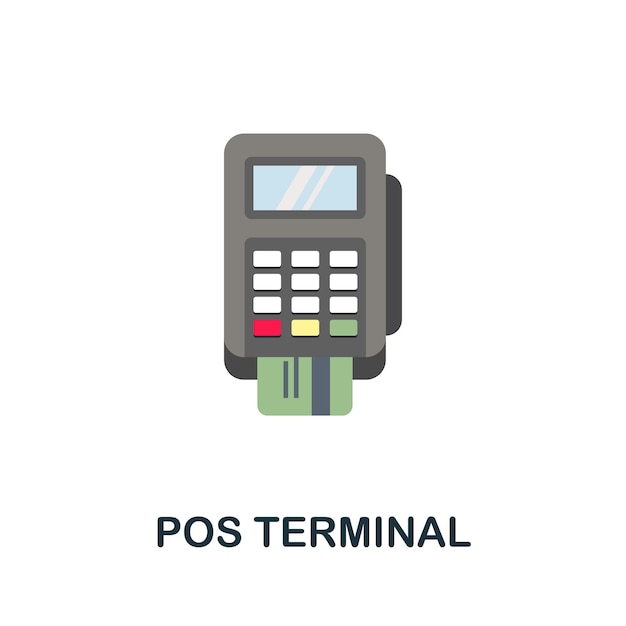 Ícono de Terminal Pos Elemento de señal plana de la colección de créditos Ícono de Terminal Pos creativo para plantillas de diseño web, infografías y más