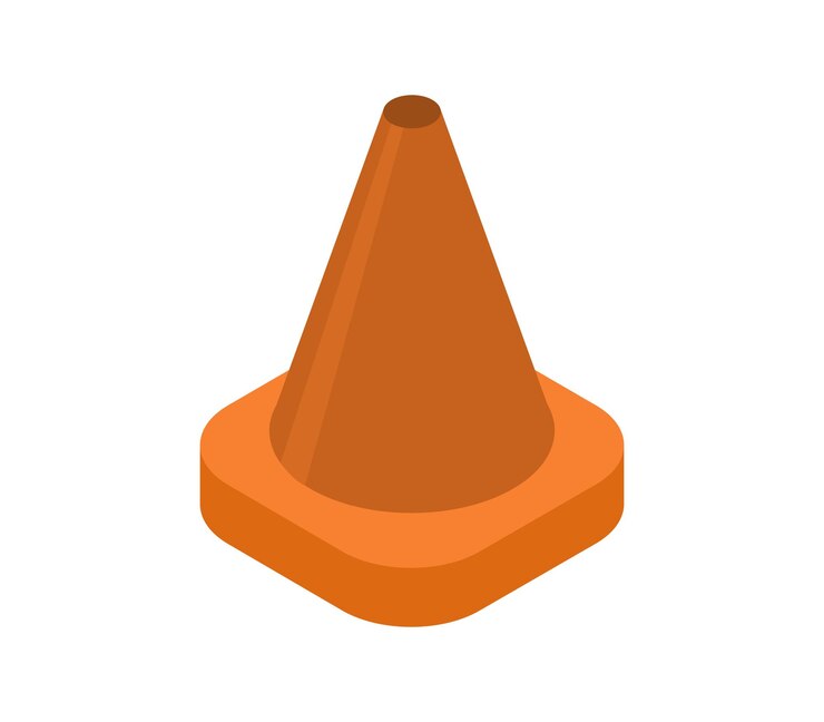 Vector cono de tráfico isométrico