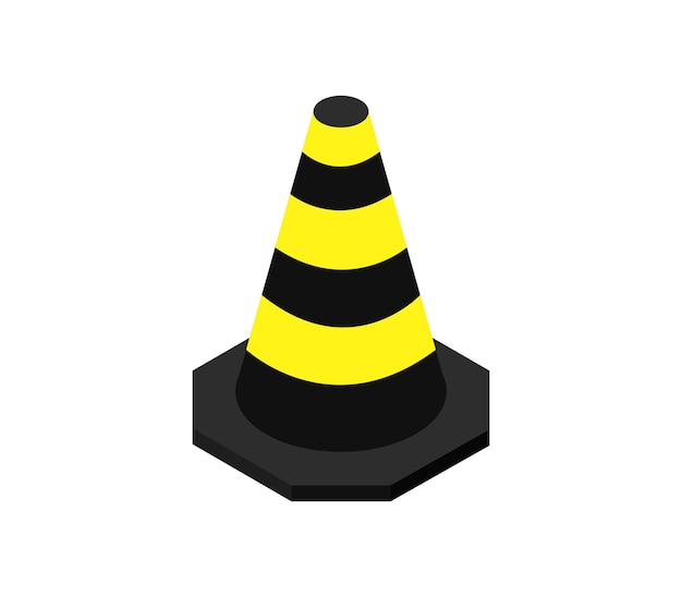 Cono de tráfico isométrico