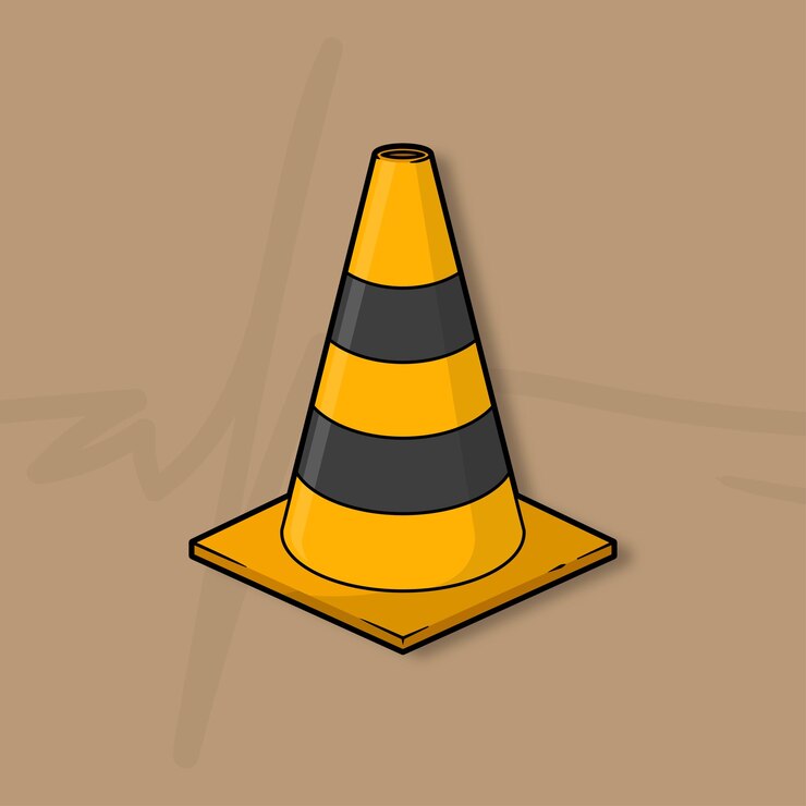 Cono de tráfico en vector simple
