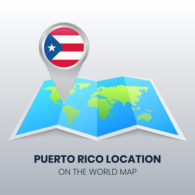 Ícono de ubicación de Puerto Rico en el mapa mundial