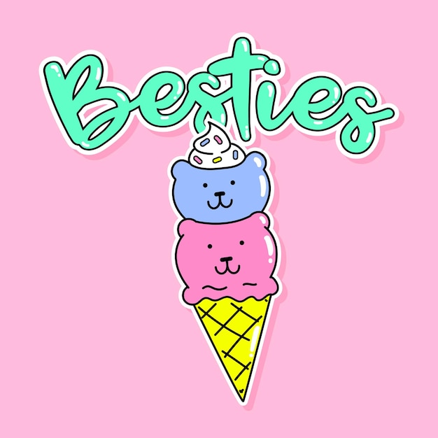 El cono de waffle con los osos