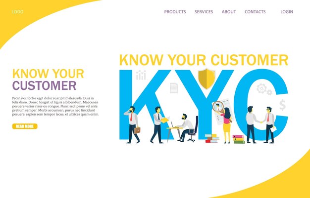 Conozca la plantilla de diseño de la página de destino del sitio web de vector de su cliente