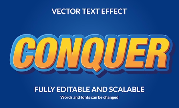 Vector conquista el efecto de estilo de texto 3d editable