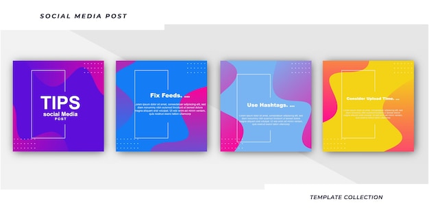 Vector consejos para la colección de publicaciones en redes sociales de instagram.