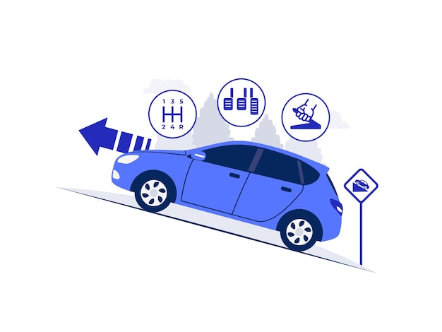 Consejos de lección de manejo de auto manual de arranque en pendiente que no se detiene