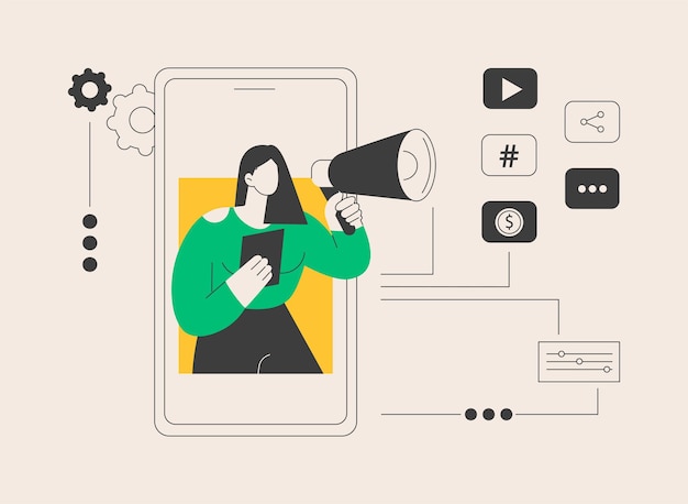 Consejos y noticias de redes sociales concepto abstracto ilustración vectorial
