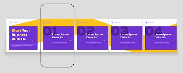 Consejos para las plantillas de publicaciones de carrusel de redes sociales de Instagram o para la colección de banners de carruseles de LinkedIn