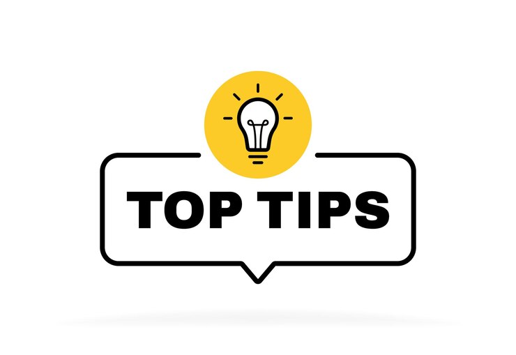 Vector consejos superiores burbuja de mensaje geométrico con emblema de bombilla diseño de banner para negocios y publicidad ilustración vectorial