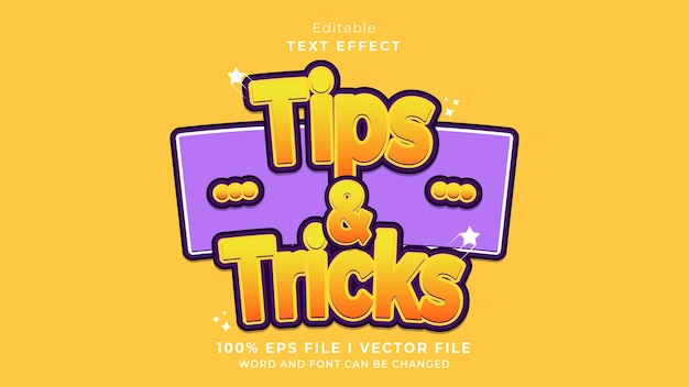consejos y trucos editables efecto de texto