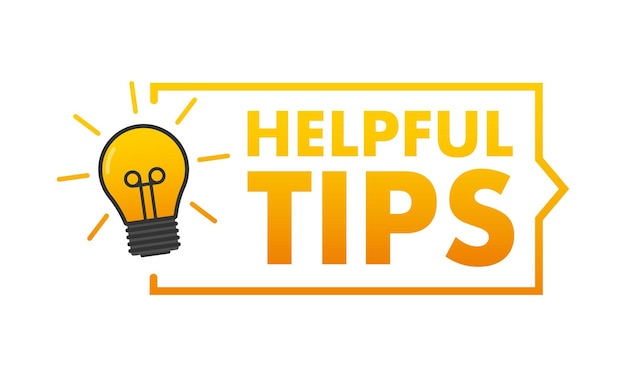 Consejos útiles concepto con icono de bombilla ilustración vectorial para ideas y sugerencias brillantes