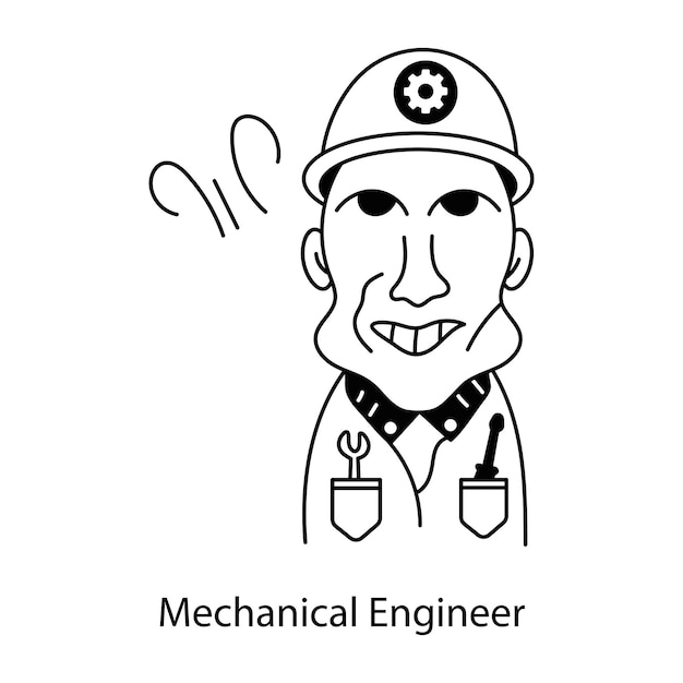 Consigue este avatar garabateado de un ingeniero mecánico
