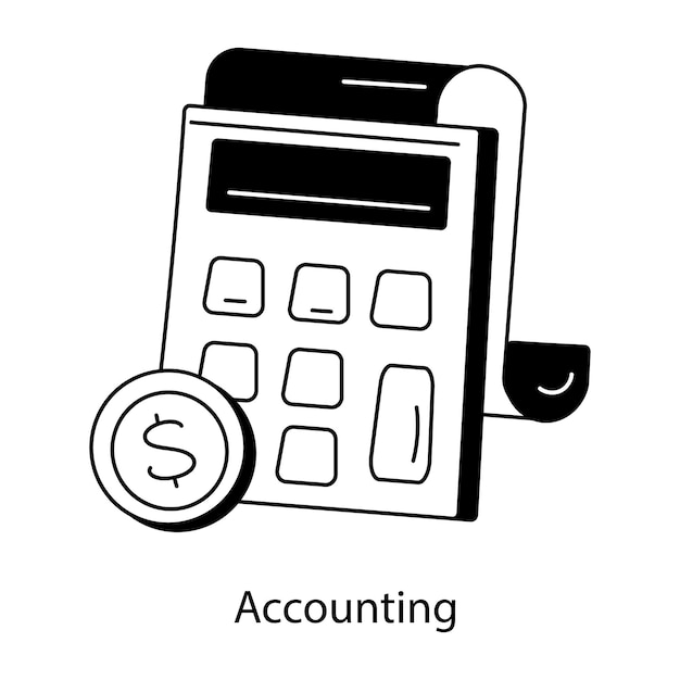 Consigue este icono de contabilidad dibujado a mano