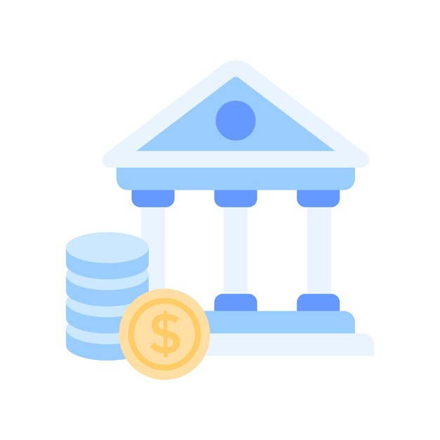 Consigue este icono creativo de la banca en estilo plano