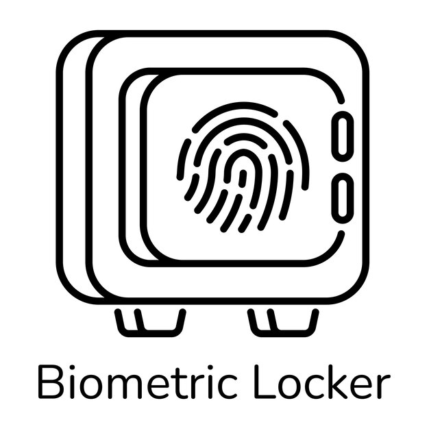Consigue este icono de estilo de línea de casillero biométrico