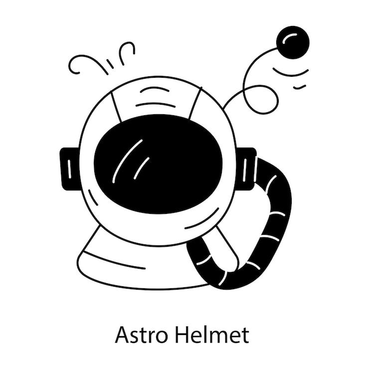 Vector consigue este icono de garabateo de un casco astronómico