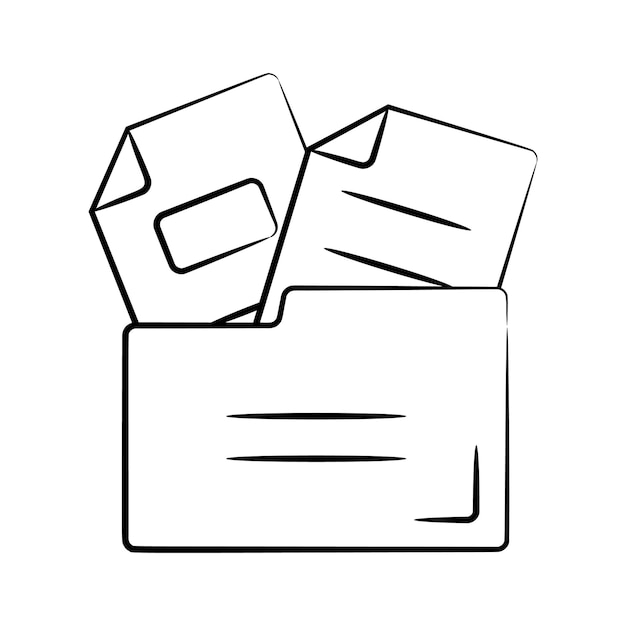 Consigue este icono de garabateo de moda de la carpeta de documentos
