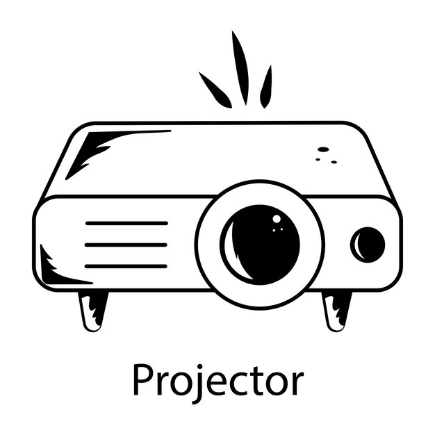 Vector consigue este icono de garabateo de un proyector