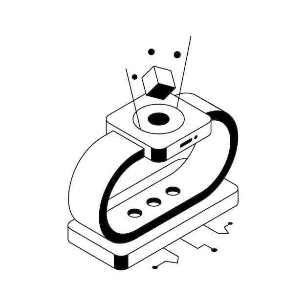 Consigue este icono isométrico que muestra un concepto de reloj inteligente