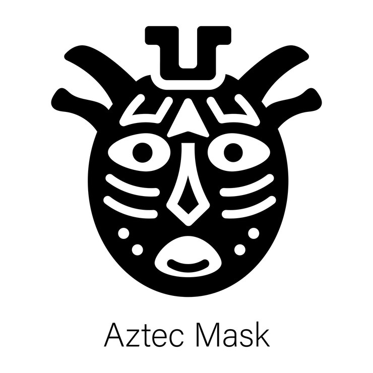 Vector consigue este ícono lleno de máscara azteca