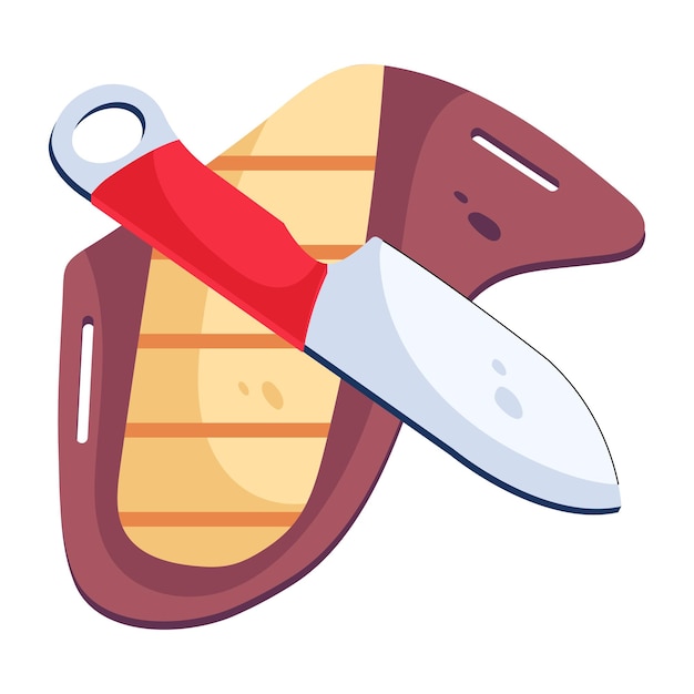 Consigue un icono plano de un cuchillo desollador