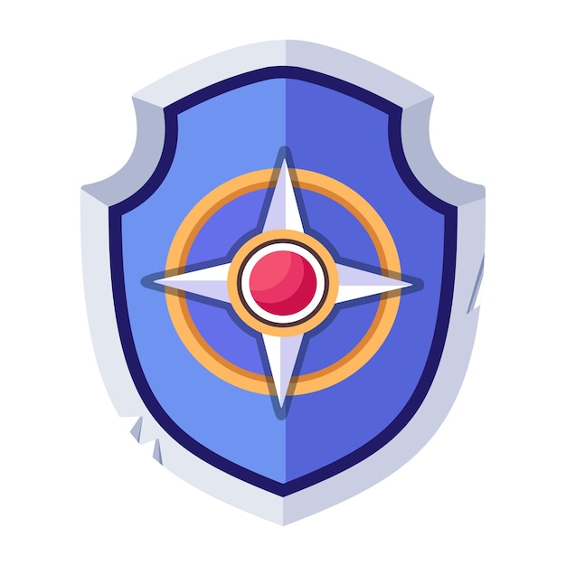 Consigue este icono plano de escudo de madera