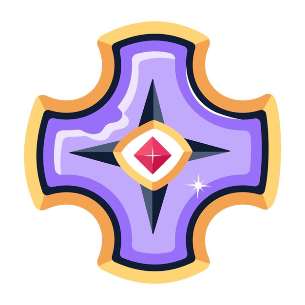 Consigue este icono plano de escudo de madera