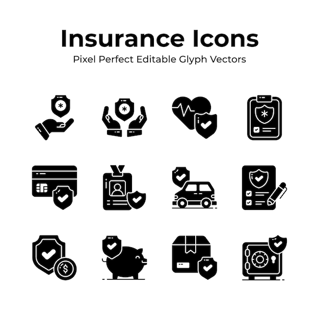 Consigue estos iconos de seguros cuidadosamente diseñados listos para usar en tu próximo proyecto