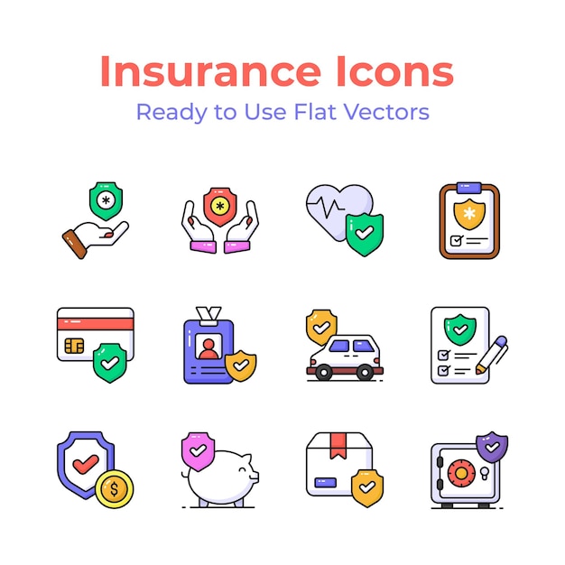 Consigue estos iconos de seguros cuidadosamente diseñados listos para usar en tu próximo proyecto