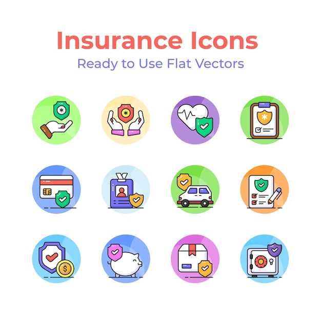 Consigue estos iconos de seguros cuidadosamente diseñados listos para usar en tu próximo proyecto
