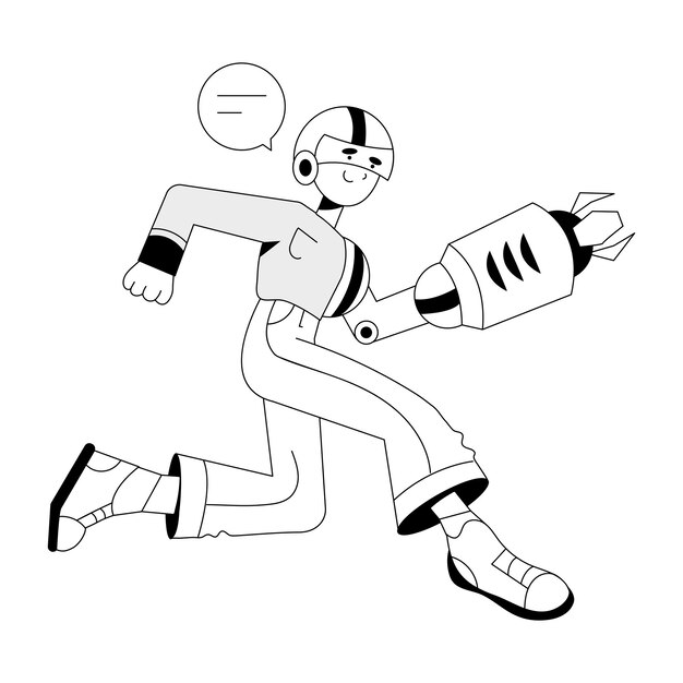 Consigue esta ilustración sketchy de una persona artificial
