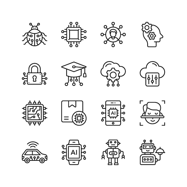 Consigue esta increíble colección de iconos de inteligencia artificial