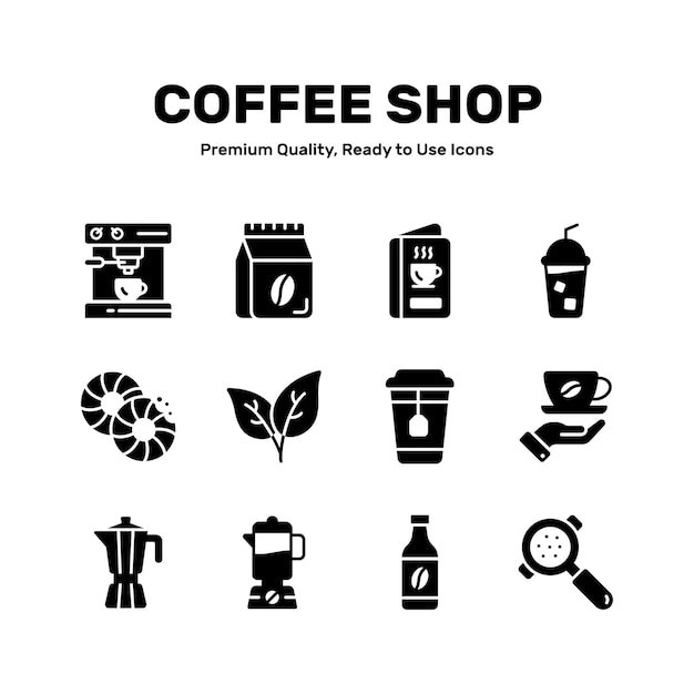 Consigue este increíble conjunto de iconos de cafetería