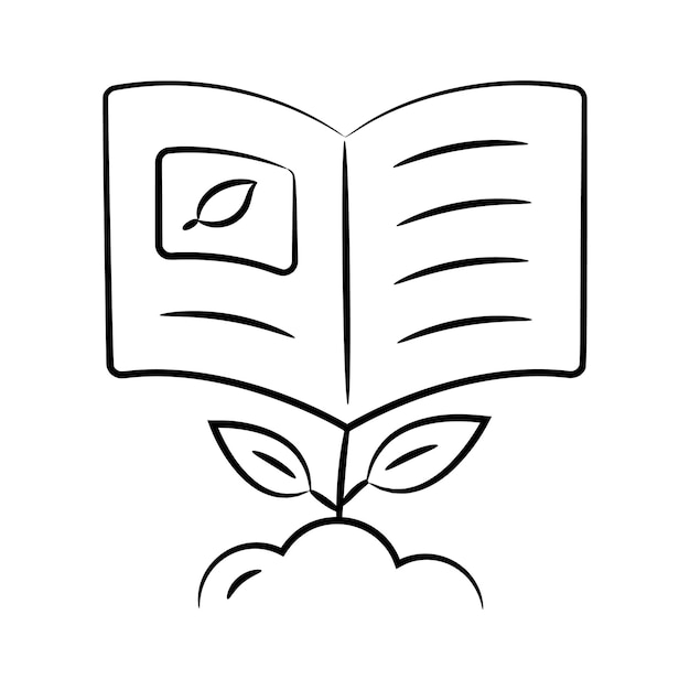 Consigue este increíble icono dibujado a mano que muestra el estudio de botánica
