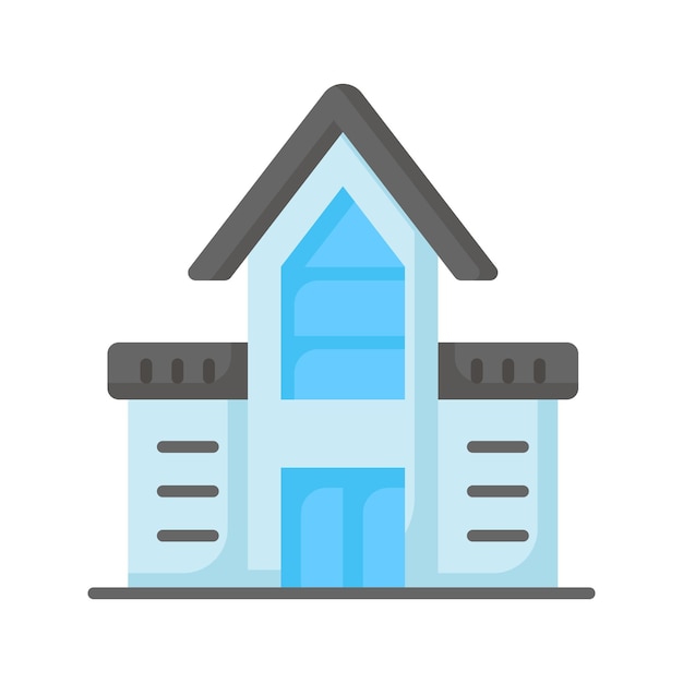 Consigue este increíble icono de edificio universitario aislado sobre un fondo blanco