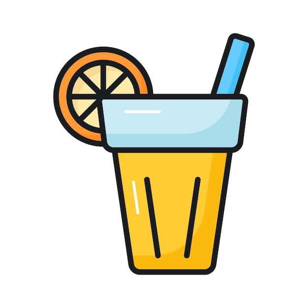 Consigue este increíble icono de limonada en bebida de verano de estilo editable