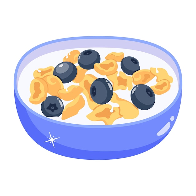 Consigue este increíble icono plano de cereal