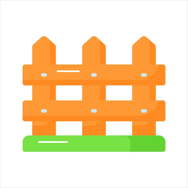 Consigue este increíble icono de valla en estilo editable enterrado en madera