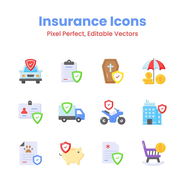 Consigue este llamativo icono de seguro con un estilo de diseño moderno fácil de usar y descargar