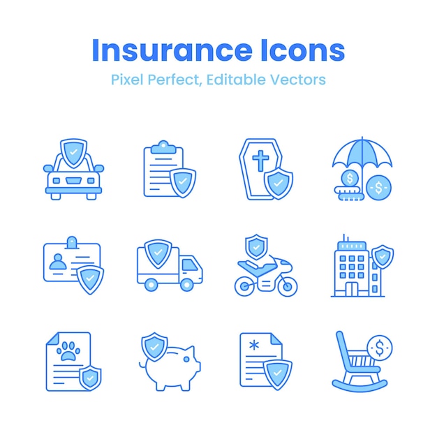 Consigue este llamativo icono de seguro con un estilo de diseño moderno fácil de usar y descargar