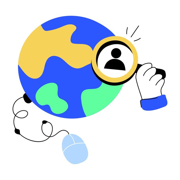 Consigue esta mini ilustración dibujada a mano de encontrar a la persona