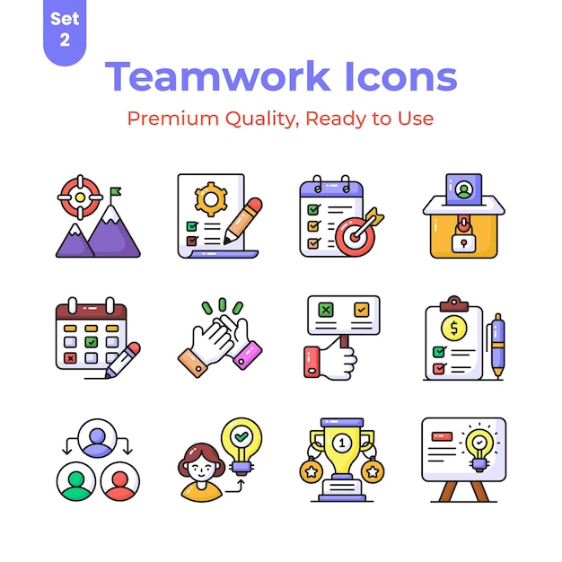 Consigue este pegadizo conjunto vectorial de trabajo en equipo aislado en fondo blanco