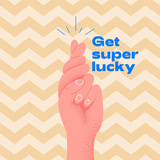 Consigue super suerte mano rosa cruzando los dedos y deseando buena suerte
