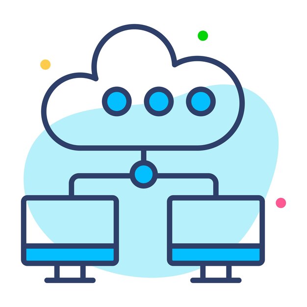 Consigue este vector llamativo de computación en la nube premium y diseño personalizable