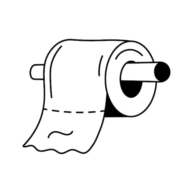 Consigue este vector de papel higiénico de diseño creativo en estilo doodle